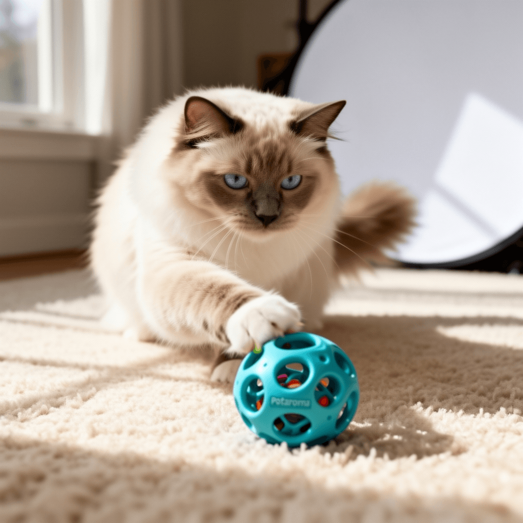 Potaroma Hide and Seek Interactive Cat Toys with cat - professional product lifestyle photo