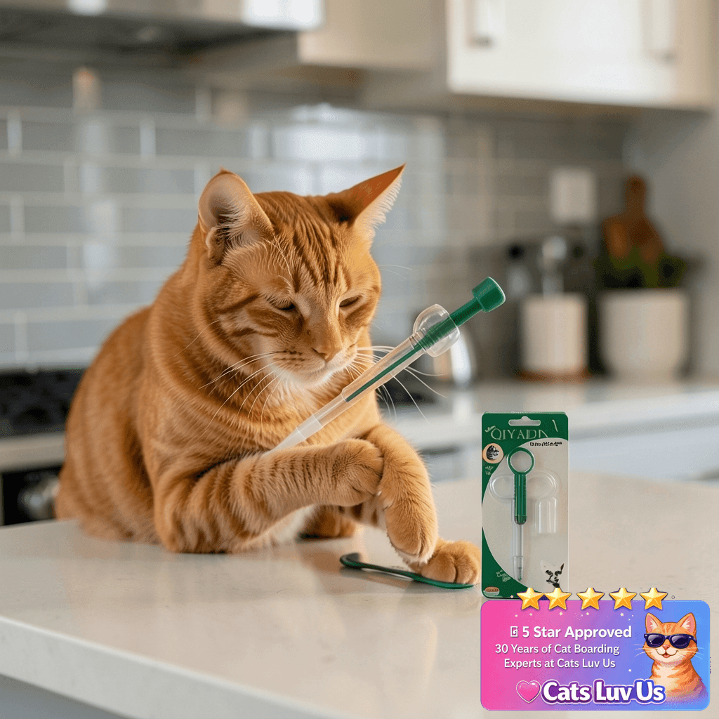 QIYADIN Cat Pill Shooter Pet Piller Gun Dog Pill Shooter Cat with cat - professional product lifestyle photo