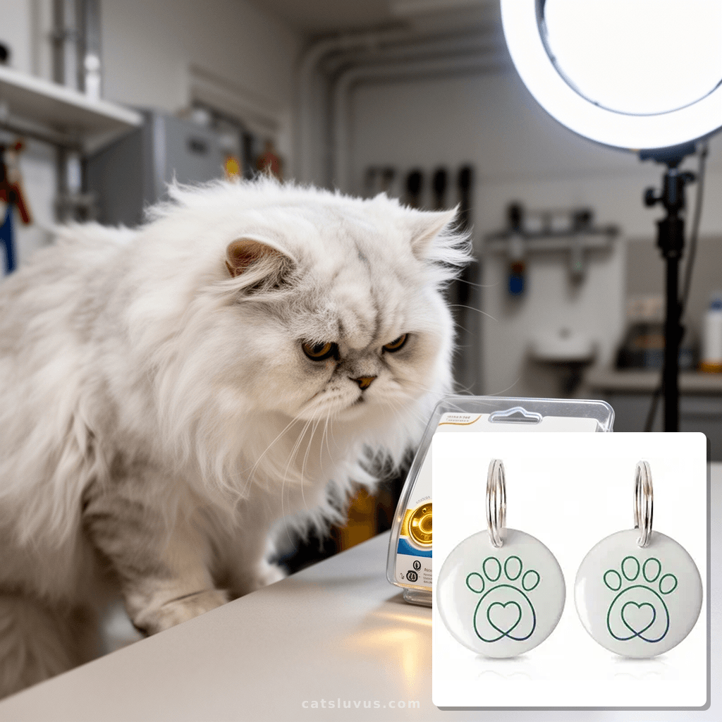 Compatible with Sureflap Surefeed Microchip RFID Collar Tags with cat - professional product lifestyle photo