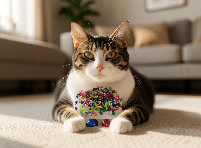 Cat owner reviewing cat nail caps & claw covers for multiple cats options for their pet in 2026