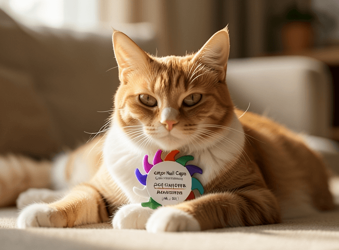 Cat owner reviewing top cat nail caps & claw covers reviews options for their pet in 2026