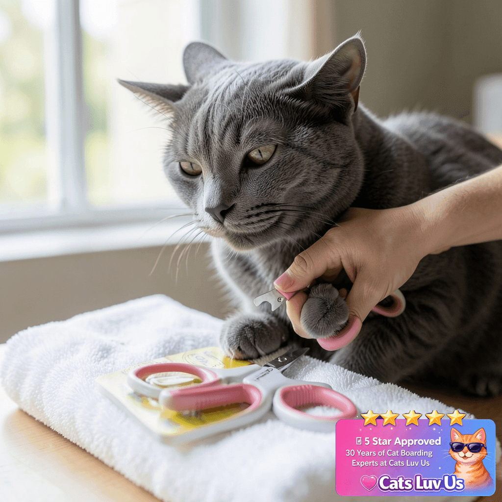 OneCut Pet Nail Clippers with cat - professional product lifestyle photo