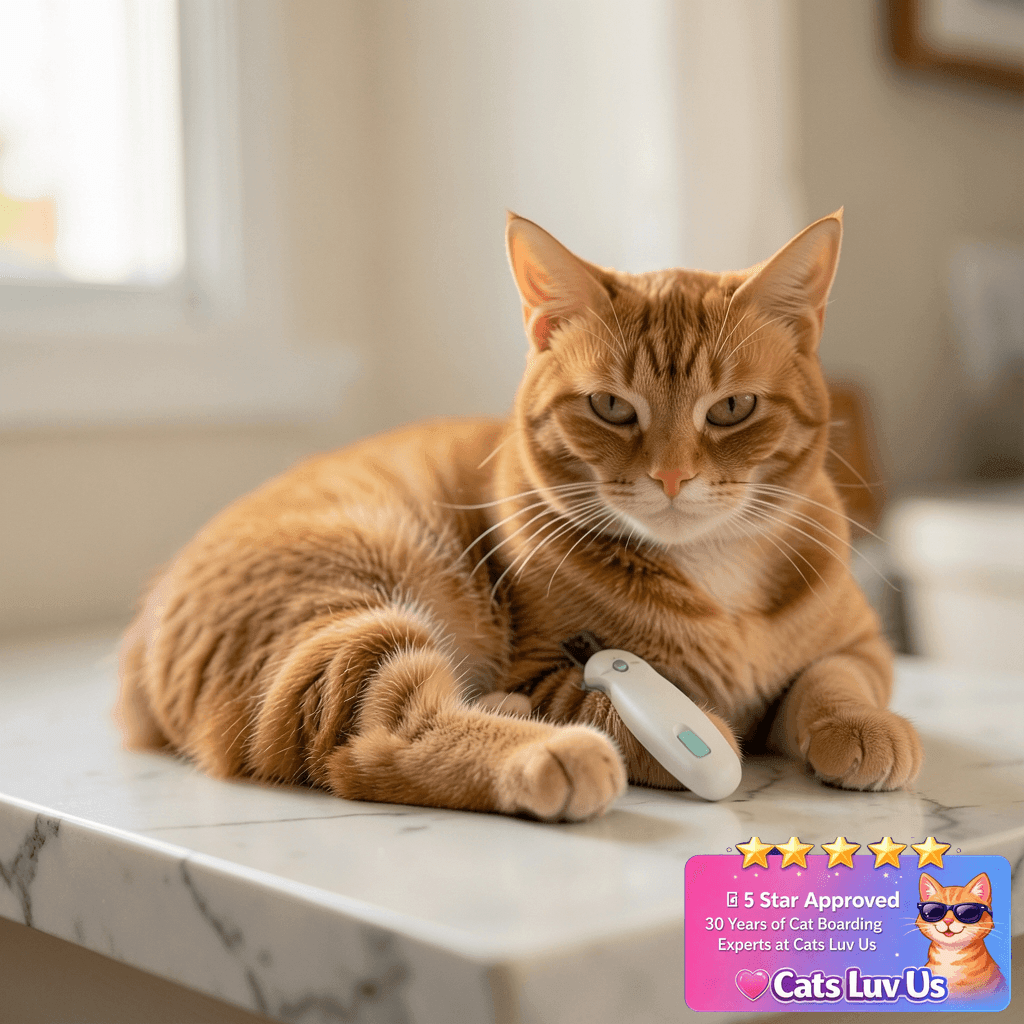 Cat Nail Clippers with a Removable Debris Collector with cat - professional product lifestyle photo