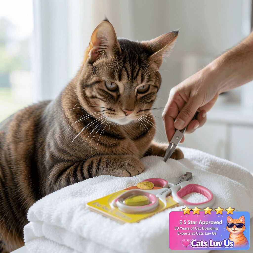 OneCut Pet Nail Clippers with cat - professional product lifestyle photo