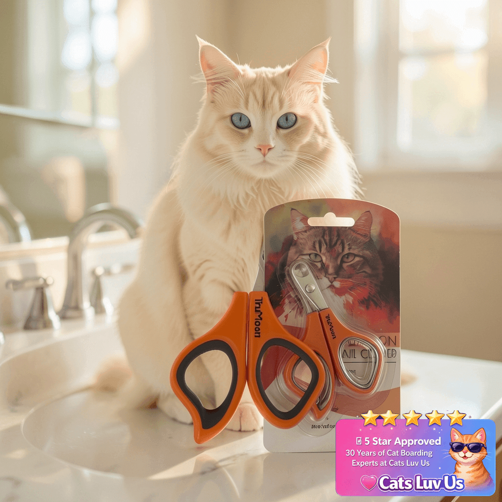 Trumoon Cat Claw Trimmers with Circular Guard- Avoid with cat - professional product lifestyle photo