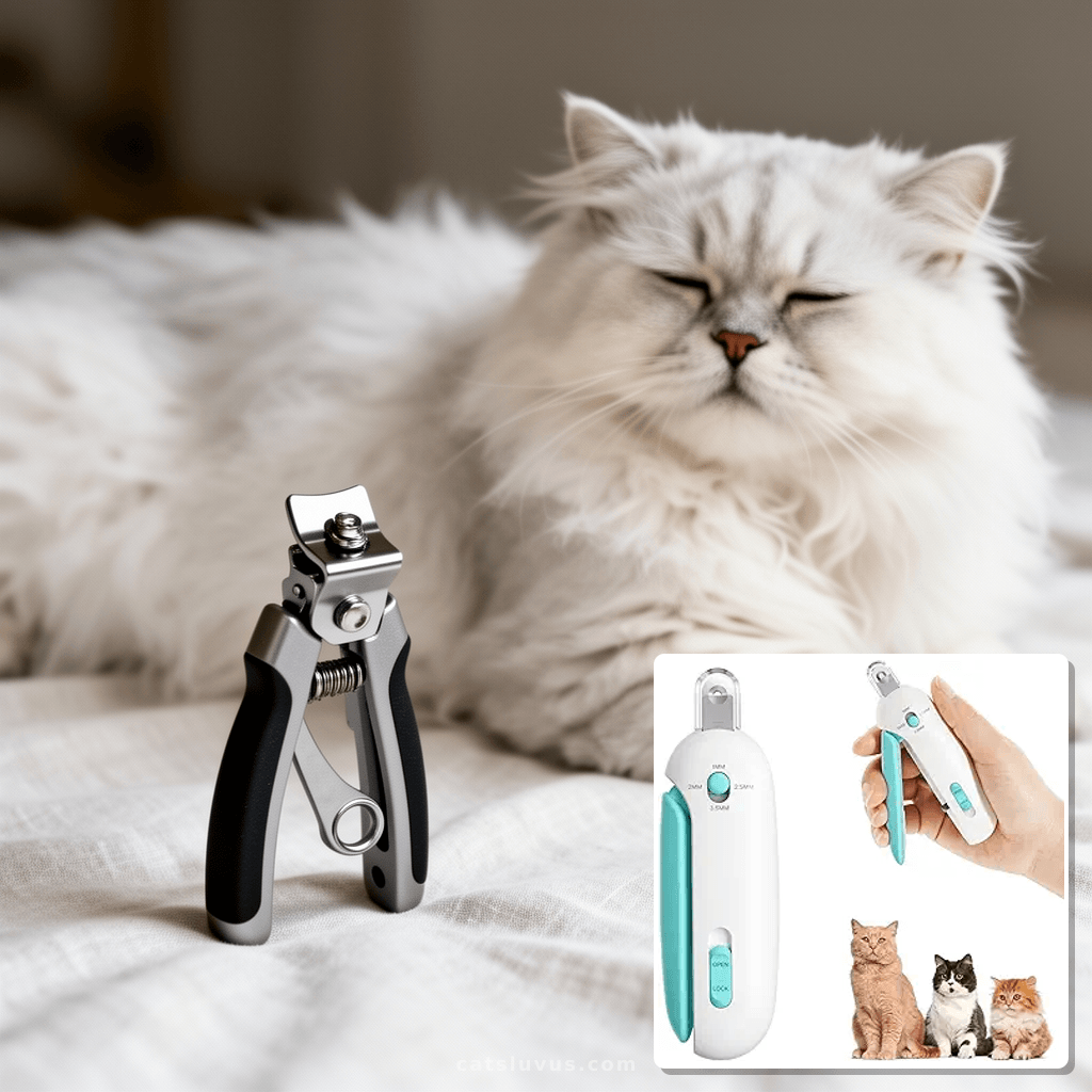 Professional Cat Nail Clipper and Trimmer with 3 Adjustable with cat - professional product lifestyle photo