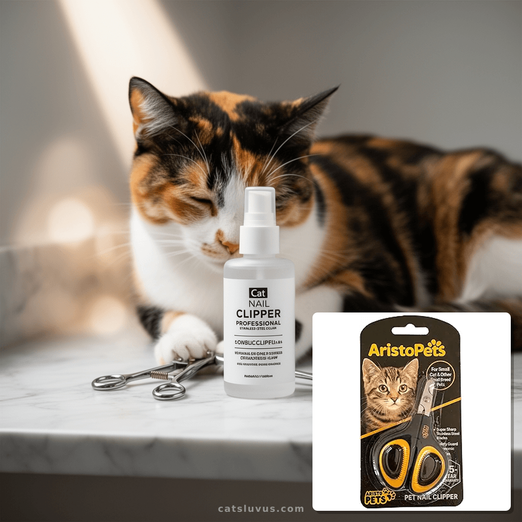 Cat Nail Clippers – Professional Stainless-Steel Claw with cat - professional product lifestyle photo