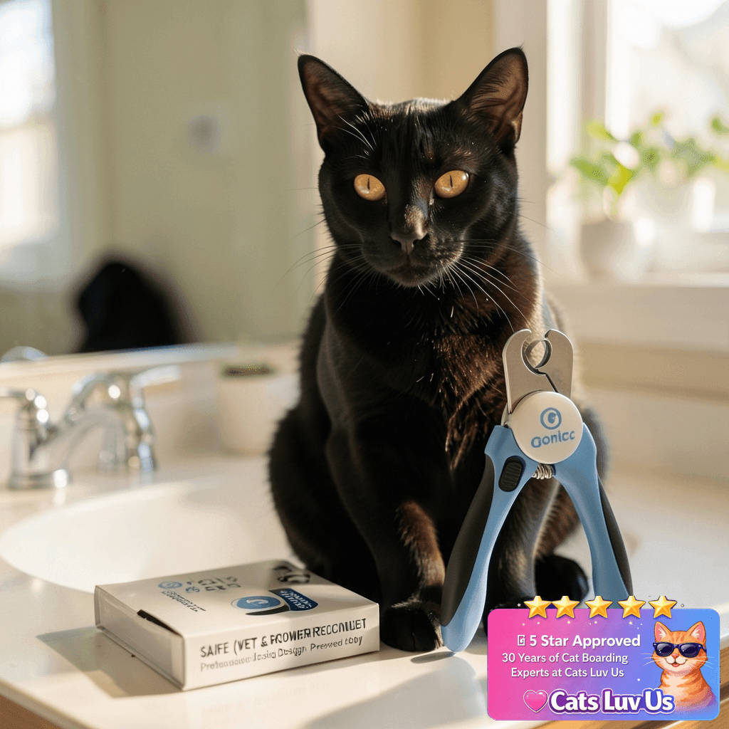 gonicc Dog & Cat Pets Nail Clippers and Trimmers - with cat - professional product lifestyle photo