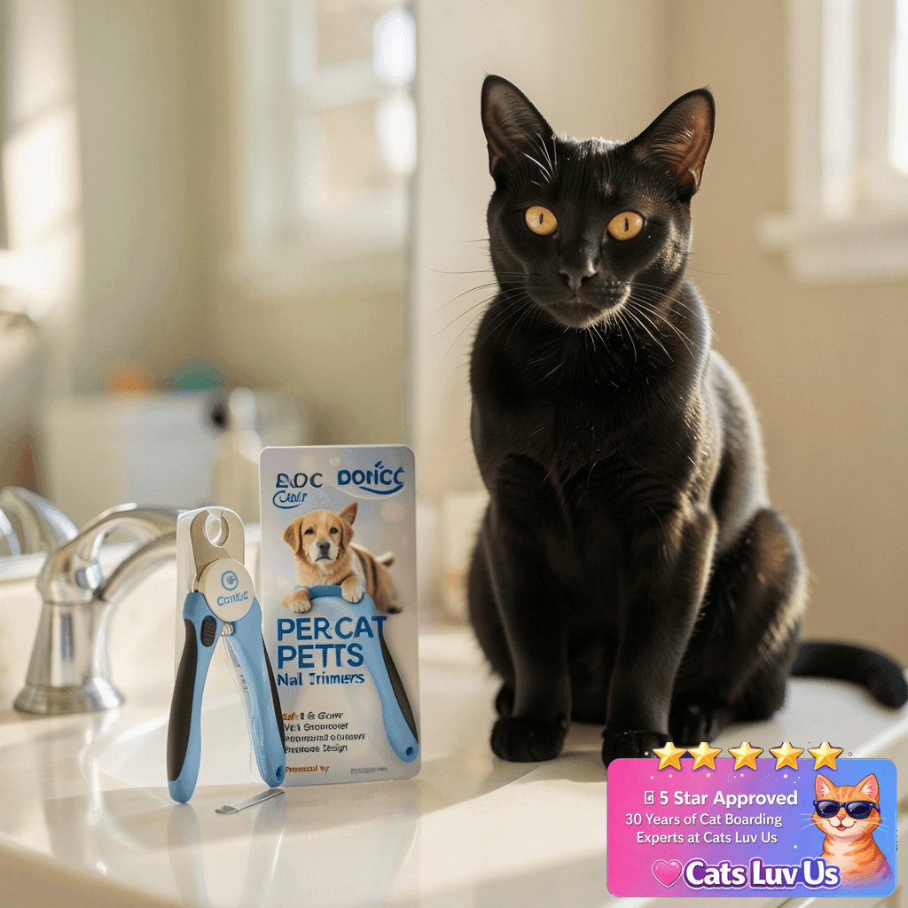 gonicc Dog & Cat Pets Nail Clippers and Trimmers - with cat - professional product lifestyle photo