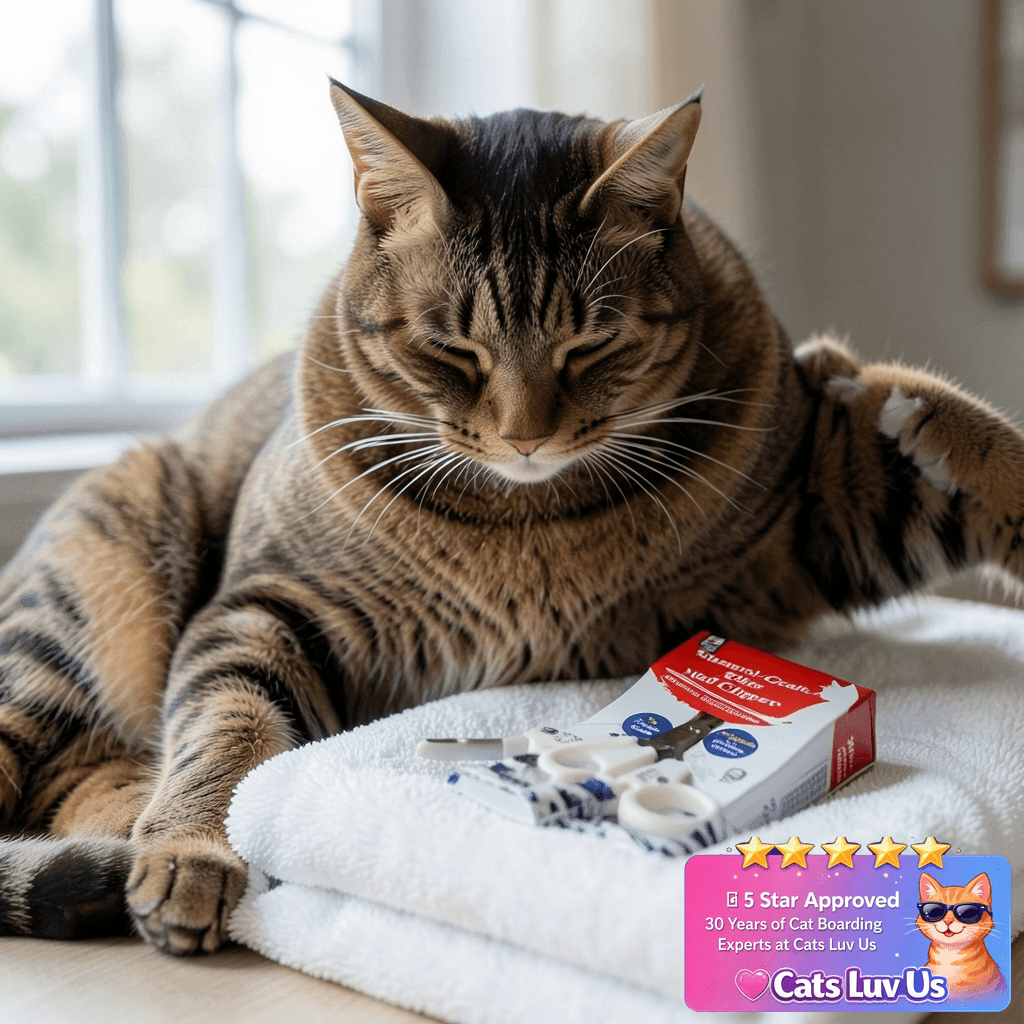 HIBINO Samurai-Grade Cat Nail Clippers | | with cat - professional product lifestyle photo