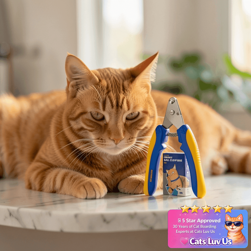 [PETHROOM] Cat Nail Clipper Trimmer for Indoor Cats with cat - professional product lifestyle photo