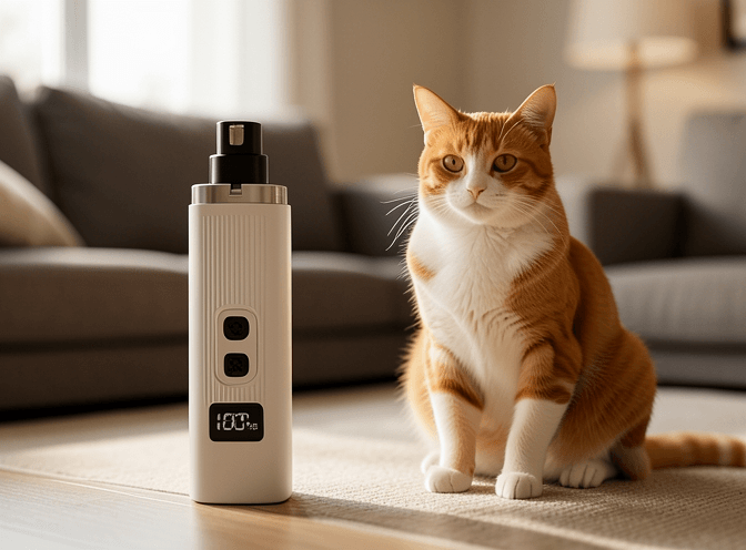 Cat owner reviewing cat nail grinders & electric trimmers recommendations options for their pet in 2026