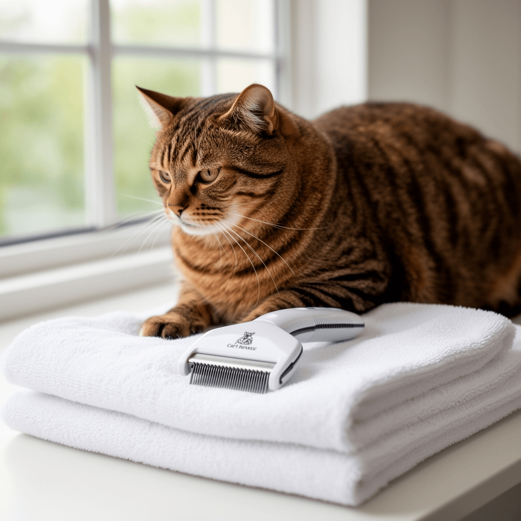 LOPSIC Whisper Quiet Dog Nail Grinder with LED Light with cat - professional product lifestyle photo