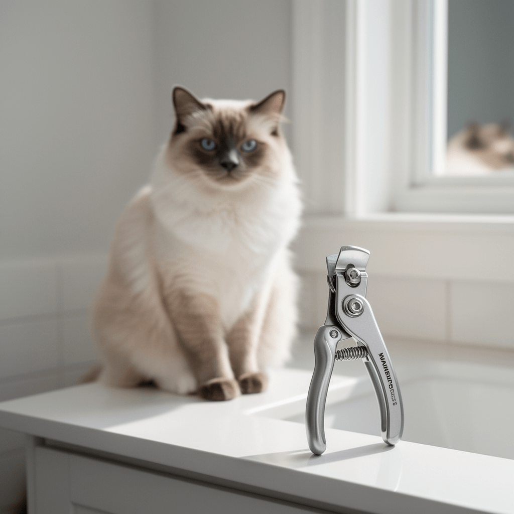 Wanheart Cat Nail Clipper with Catcher Safe Cut Nail Trimmer with cat - professional product lifestyle photo