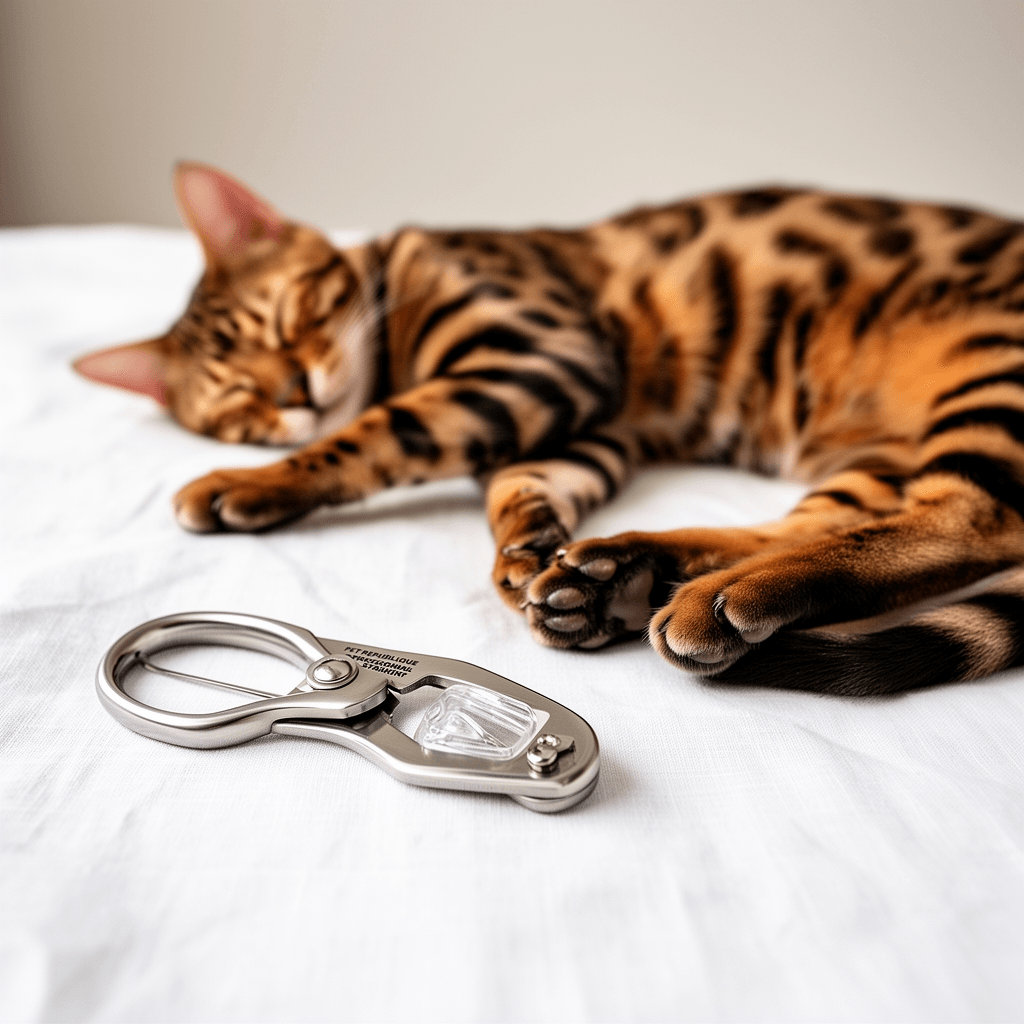 Cat Nail Clippers by Pet Republique – Professional Stainless with cat - professional product lifestyle photo