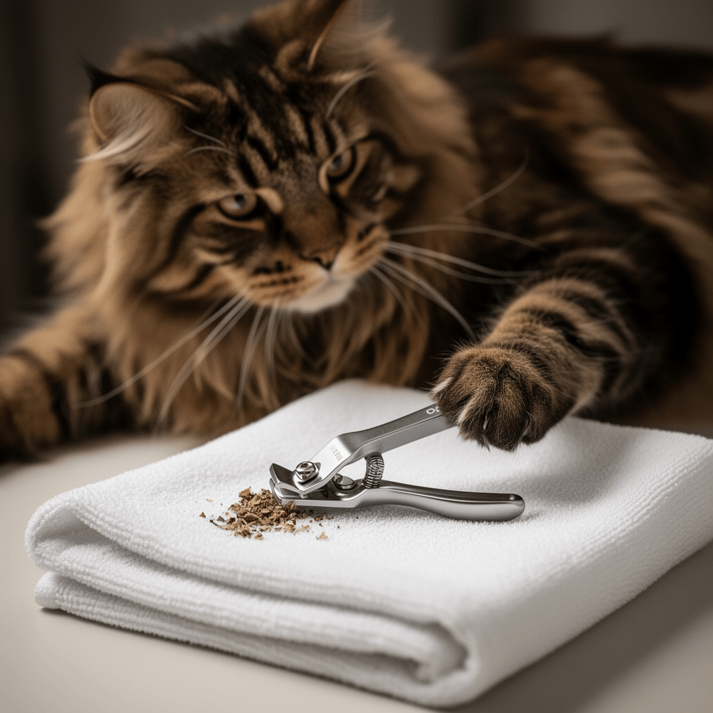 Cat Nail Clipper | Cat Nail Trimmer with Clipping Debris with cat - professional product lifestyle photo