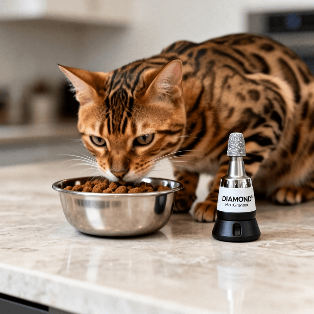 Diamond Dog Nail Grinder Attachment with cat - professional product lifestyle photo