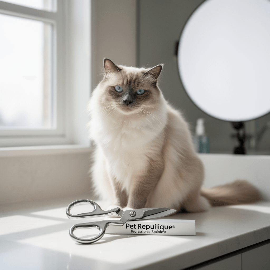 Cat Nail Clippers by Pet Republique – Professional Stainless with cat - professional product lifestyle photo