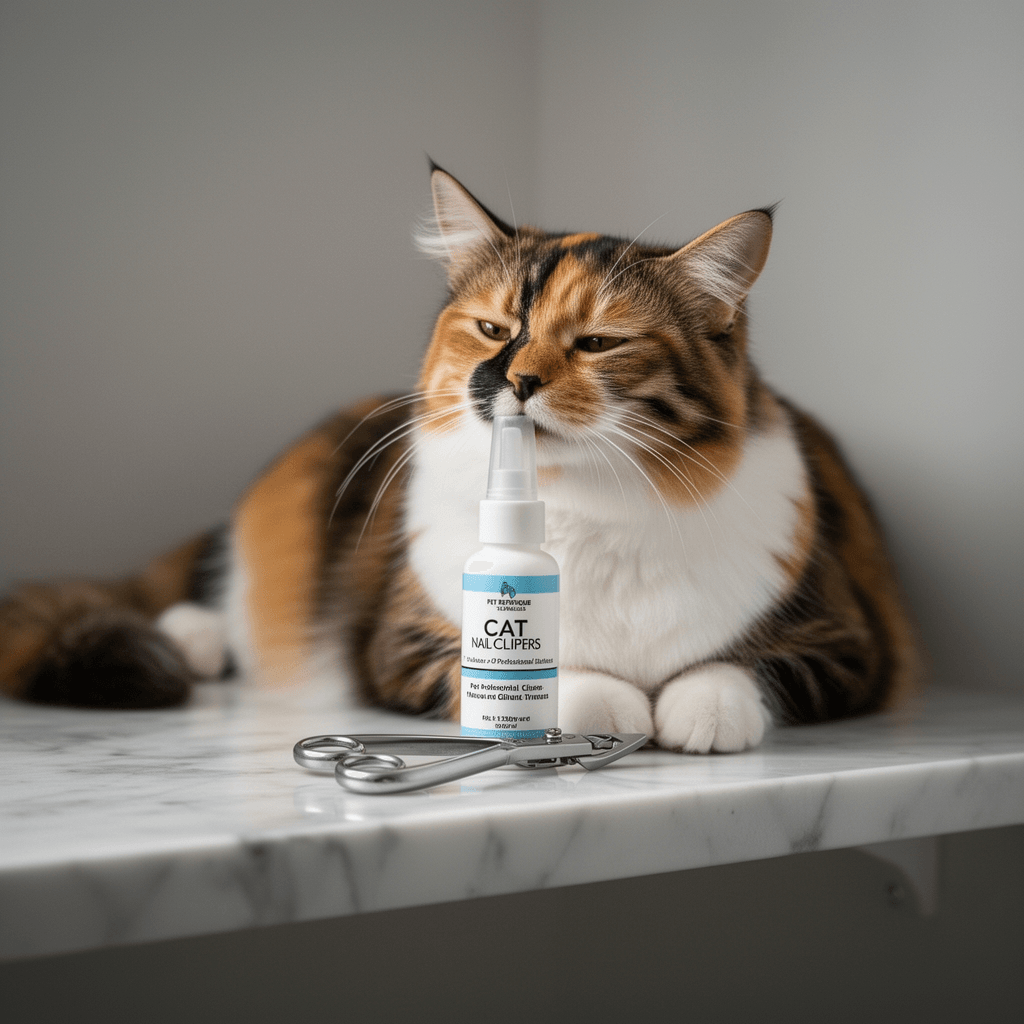 Cat Nail Clippers by Pet Republique – Professional Stainless with cat - professional product lifestyle photo