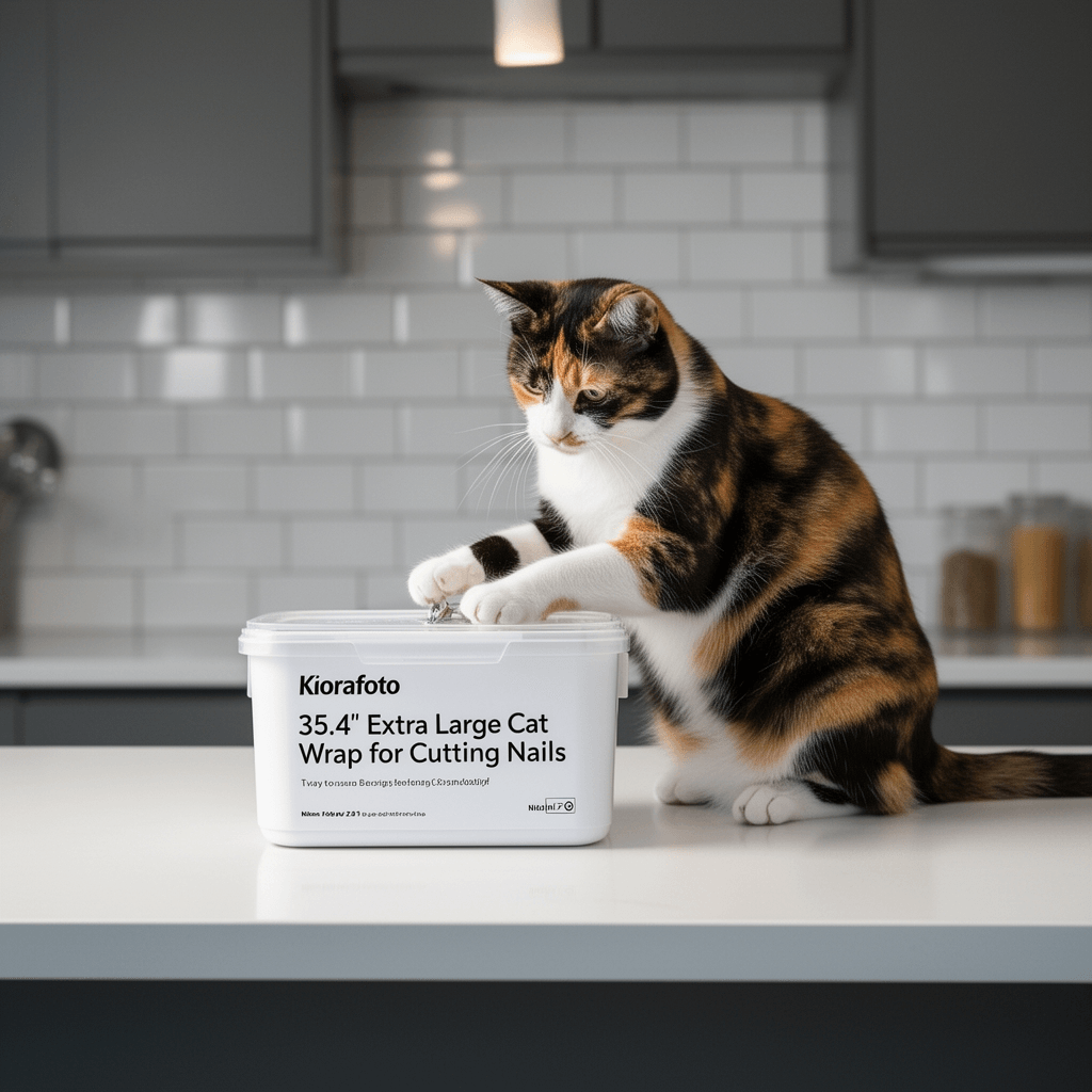 27.6" Cat Grooming Wrap Cat Wrap for Cutting Nails Cat with cat - professional product lifestyle photo