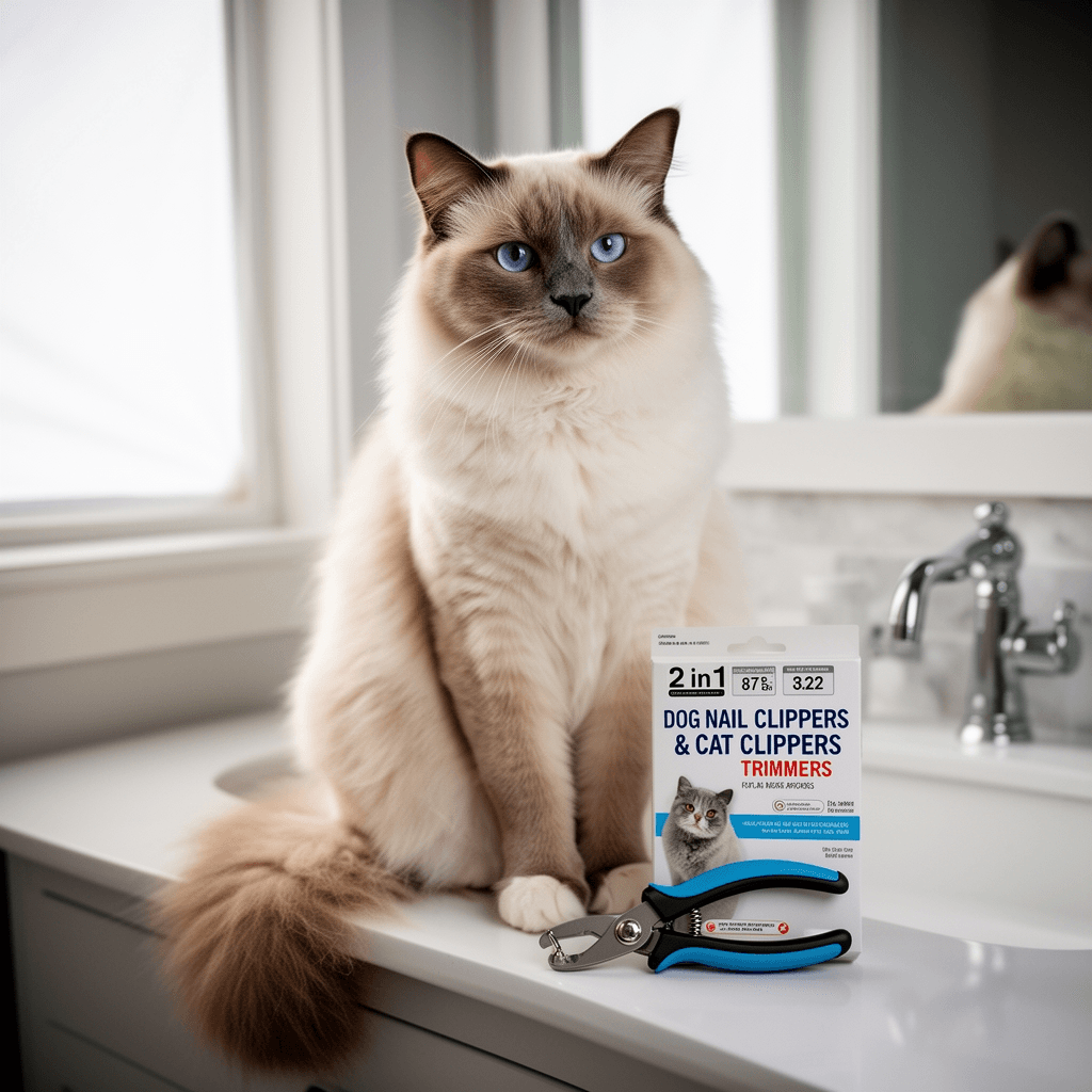 2 in 1 Dog Nail Clippers & Cat Nail Clippers Trimmers for with cat - professional product lifestyle photo