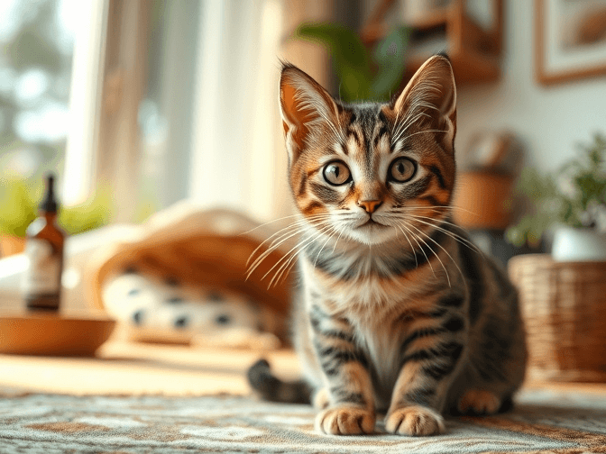 Cat owner reviewing affordable cat pheromone diffusers & sprays options for their pet in 2026