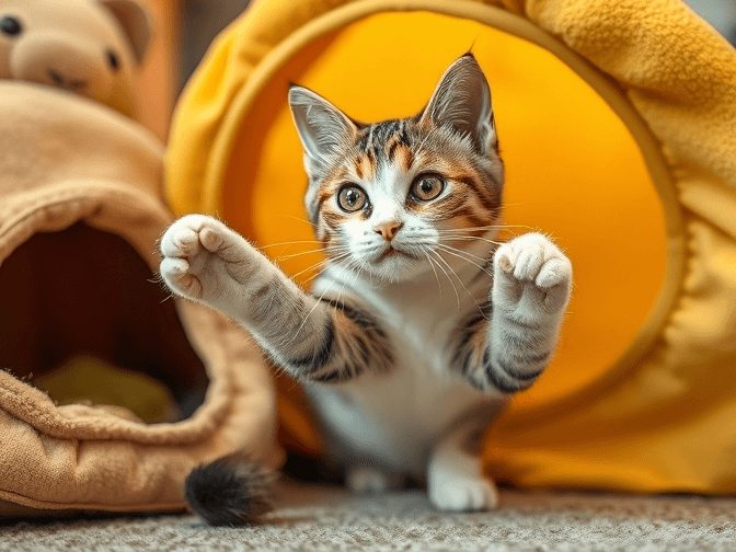 Cat owner reviewing affordable cat play tunnels and tents options for their pet in 2026