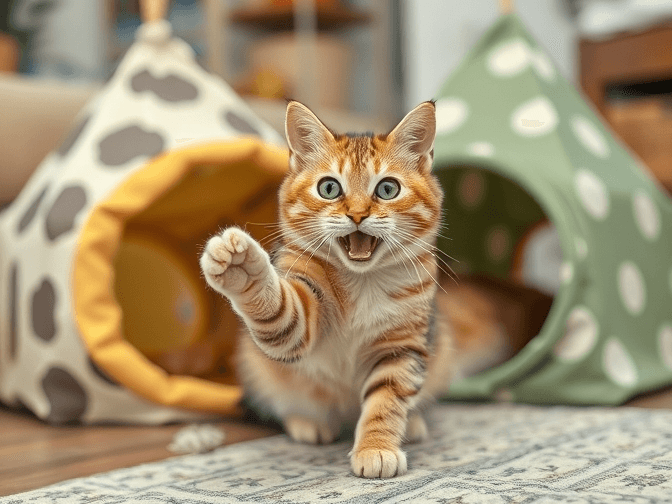 Cat owner reviewing cat play tunnels and tents buying guide options for their pet in 2026