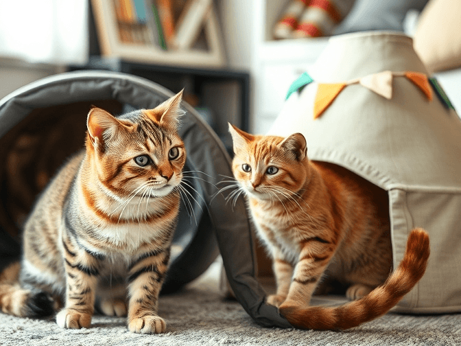 Cat owner reviewing cat play tunnels and tents comparison options for their pet in 2026