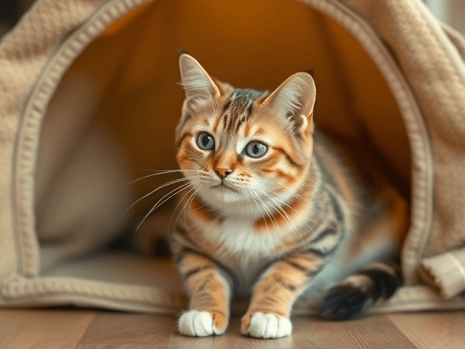 Cat owner reviewing cat play tunnels and tents for indoor cats options for their pet in 2026