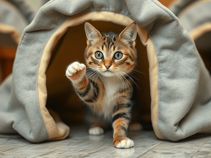 Cat owner reviewing luxury cat play tunnels and tents options for their pet in 2026