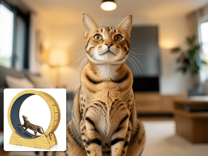 Cat owner reviewing cat exercise wheel and playpen combo options for their pet in 2026