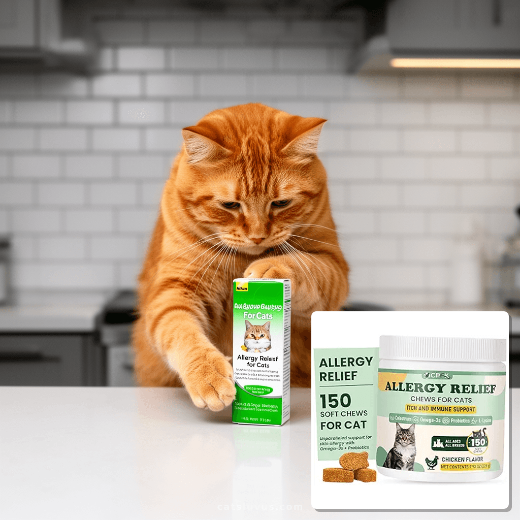 Cat Allergy Relief for Cats with cat - professional product lifestyle photo