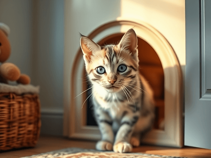 Cat owner reviewing cat proof cat door options for their pet in 2026