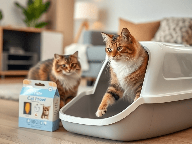 Cat owner reviewing cat proof cat litter box options for their pet in 2026