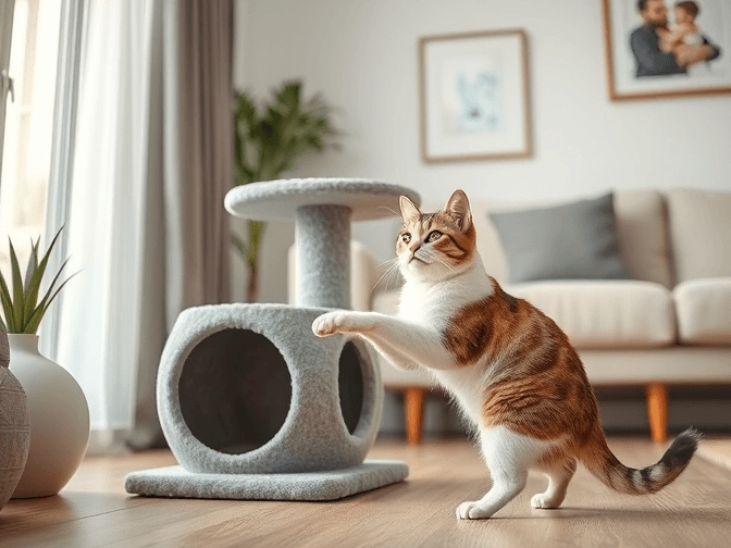 Cat owner reviewing cat proof cat tree options for their pet in 2026