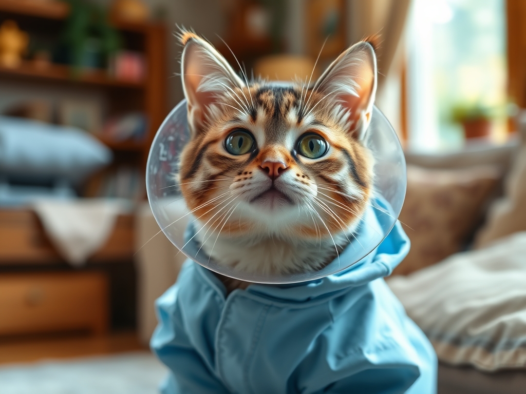 Cat owner reviewing recovery suit vs cone for wound healing options for their pet in 2026