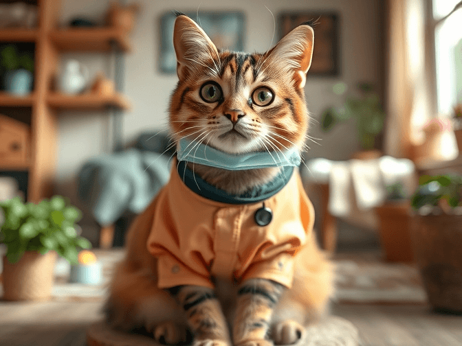 Cat owner reviewing cat recovery suits & medical apparel comparison options for their pet in 2026