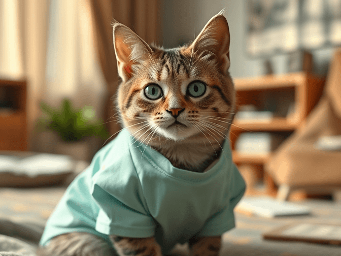 Cat owner reviewing cat recovery suits & medical apparel for anxious cats options for their pet in 2026
