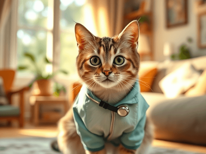 Cat owner reviewing cat recovery suits & medical apparel for senior cats options for their pet in 2026