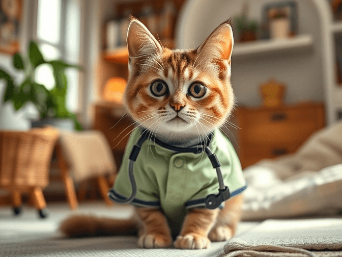 Cat owner reviewing cat recovery suits & medical apparel for small spaces options for their pet in 2026