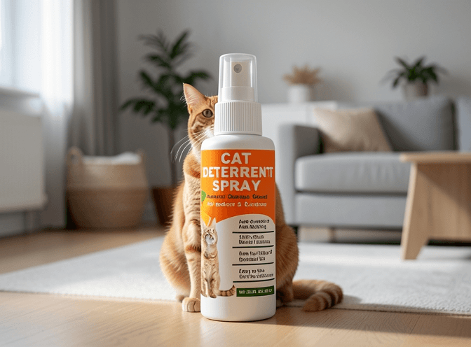 Cat owner reviewing cat repellent & deterrent products for anxious cats options for their pet in 2026
