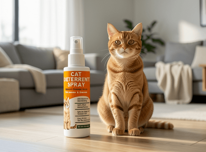 Cat owner reviewing cat repellent & deterrent products worth buying options for their pet in 2026