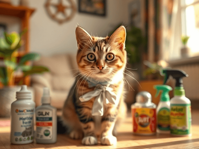 Cat owner reviewing luxury cat repellent & deterrent products options for their pet in 2026