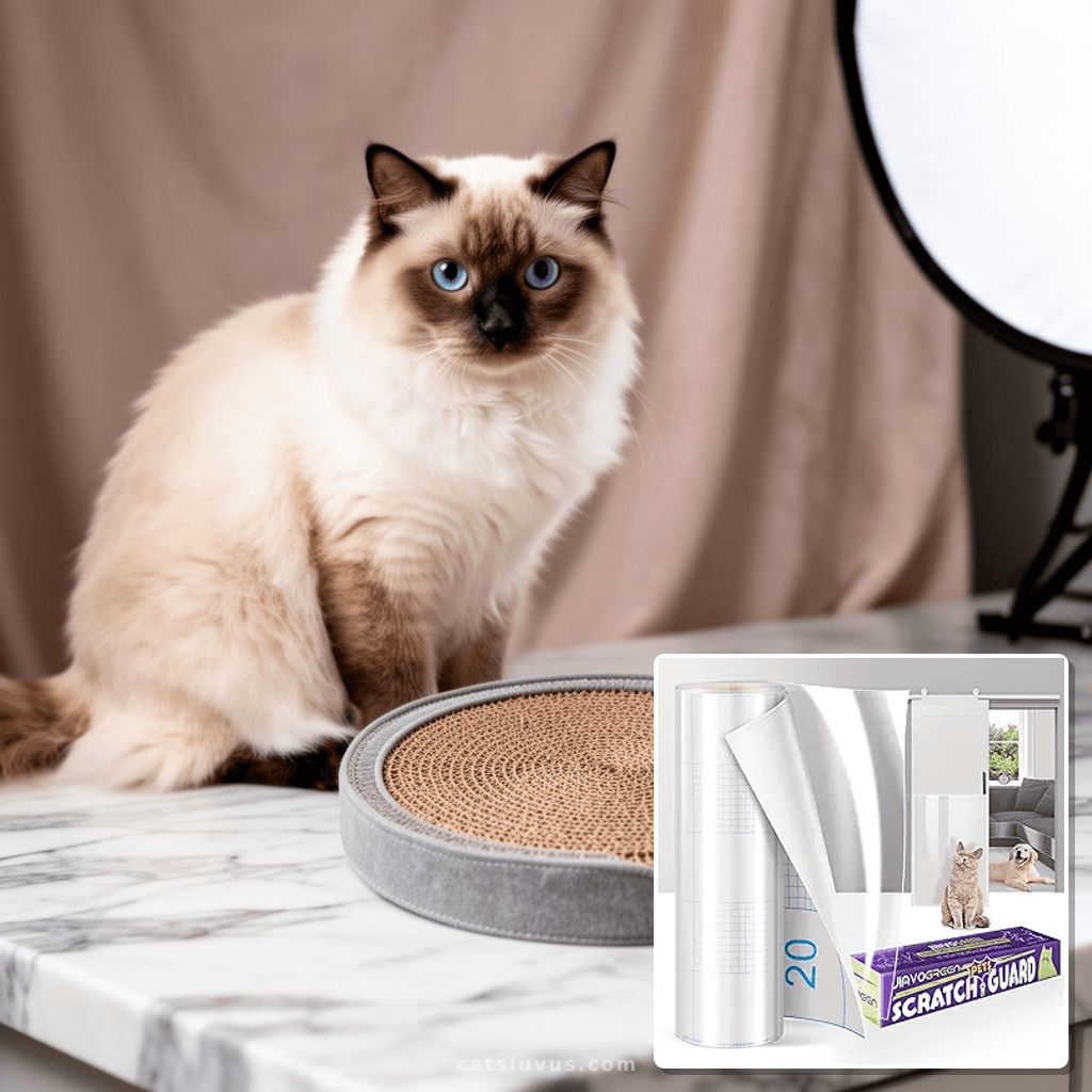 Cat Scratch Furniture Protector with cat - professional product lifestyle photo