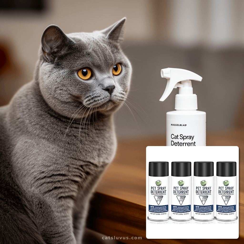 Cat Spray Deterrent System with cat - professional product lifestyle photo
