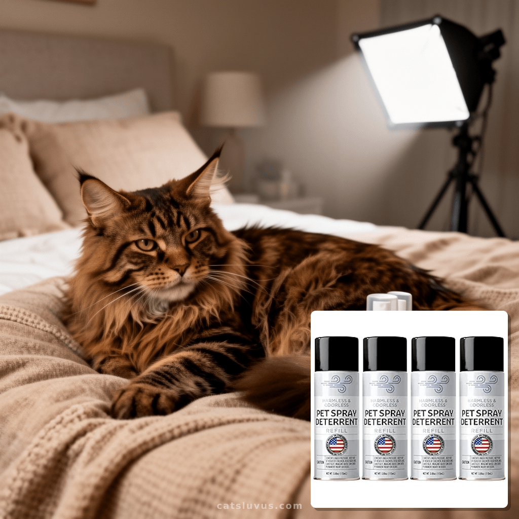 Berkland [4 Pack] Refill for PetSafe SSSCat Spray Deterrent with cat - professional product lifestyle photo