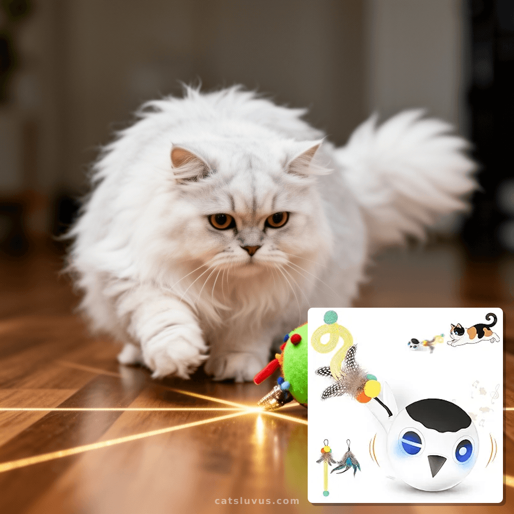 Cat Toys with cat - professional product lifestyle photo