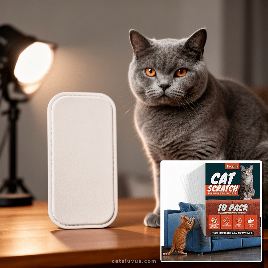 Anti Cat Scratch Furniture Protector with cat - professional product lifestyle photo
