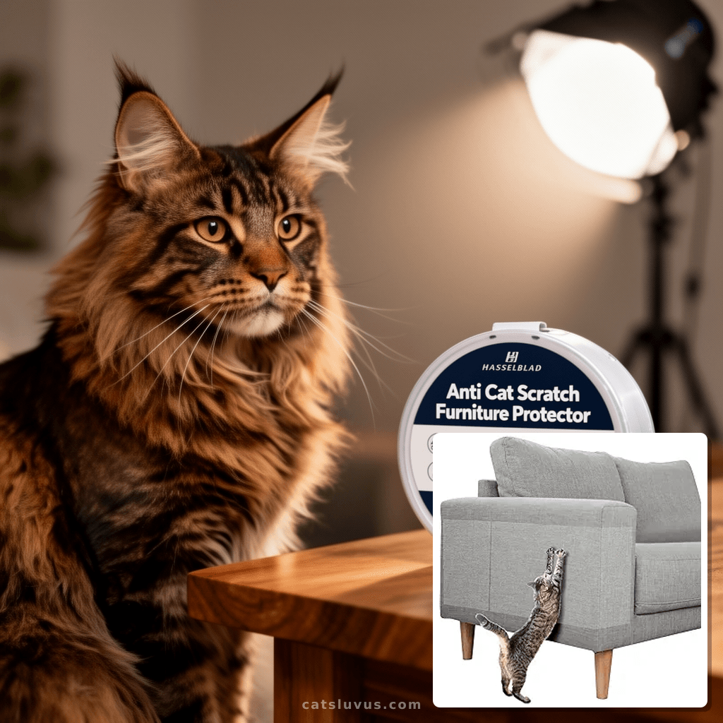 Anti Cat Scratch Furniture Protector with cat - professional product lifestyle photo